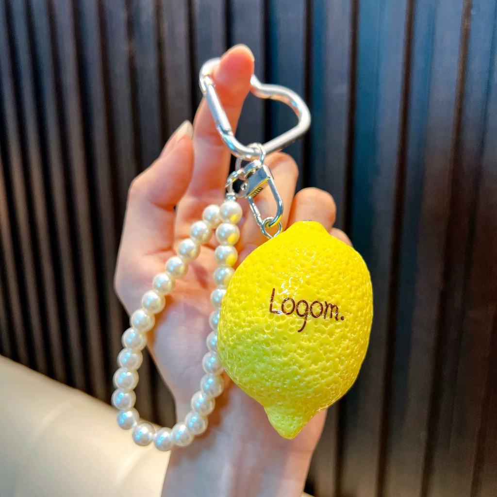Realistic Resin Lemon Charm – DIY Fruit Pendant for Keychains, Bags & Crafts