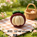 Realistic Resin Mangosteen Charm – DIY Tropical Fruit Pendant for Keychains, Bags & Crafts