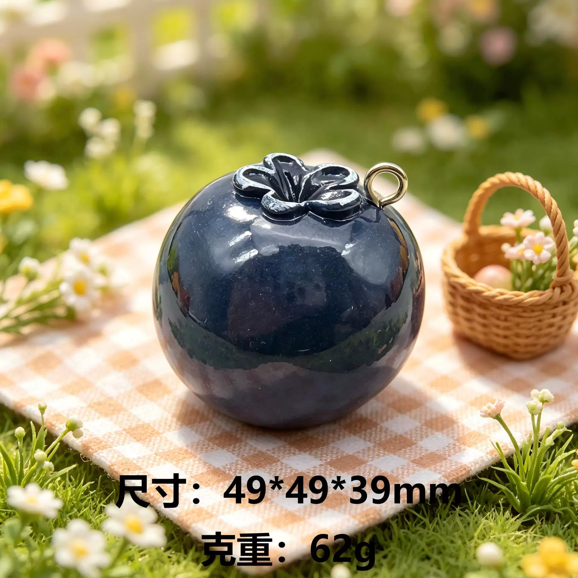 Realistic Resin Blueberry Charm – DIY Berry Fruit Pendant for Keychains, Bags & Crafts