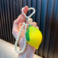 Realistic Resin Lemon Charm – DIY Fruit Pendant for Keychains, Bags & Crafts